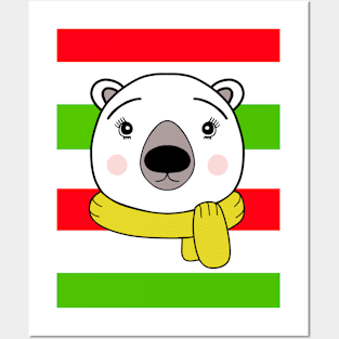 CHRISTMAS  Bear Stripes Posters and Art